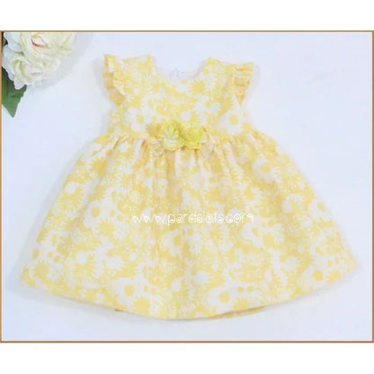 Vestido brocado flores amarillas - PARDALETS
