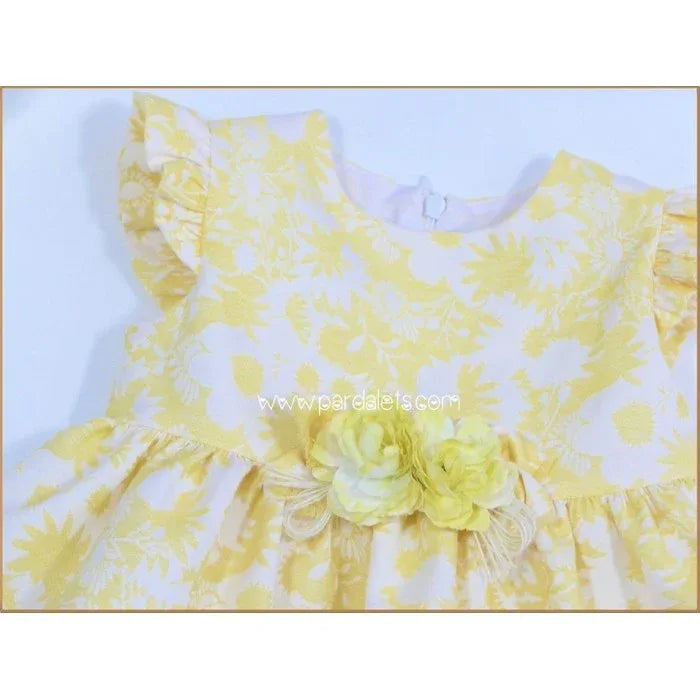 Vestido brocado flores amarillas - PARDALETS