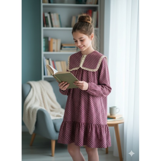 Vestido bugambilla con estampadito