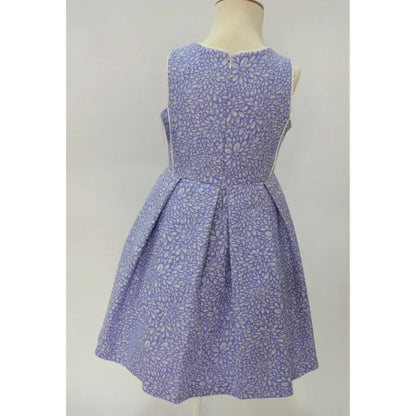 Vestido ceremonia azul rosell estampado con broche flores - PARDALETS