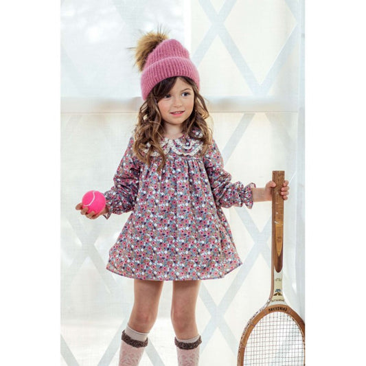 Vestido con braguita flores rosas "Cachemira"