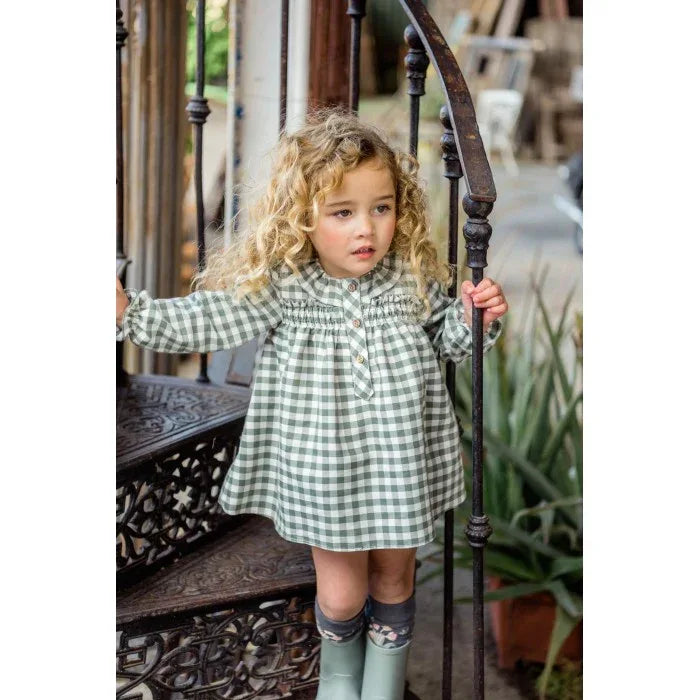 Vestido cuadros verdes con braguita "Taipei" - PARDALETS
