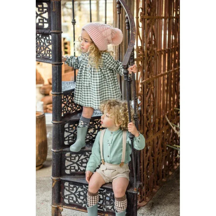 Vestido cuadros verdes con braguita "Taipei" - PARDALETS