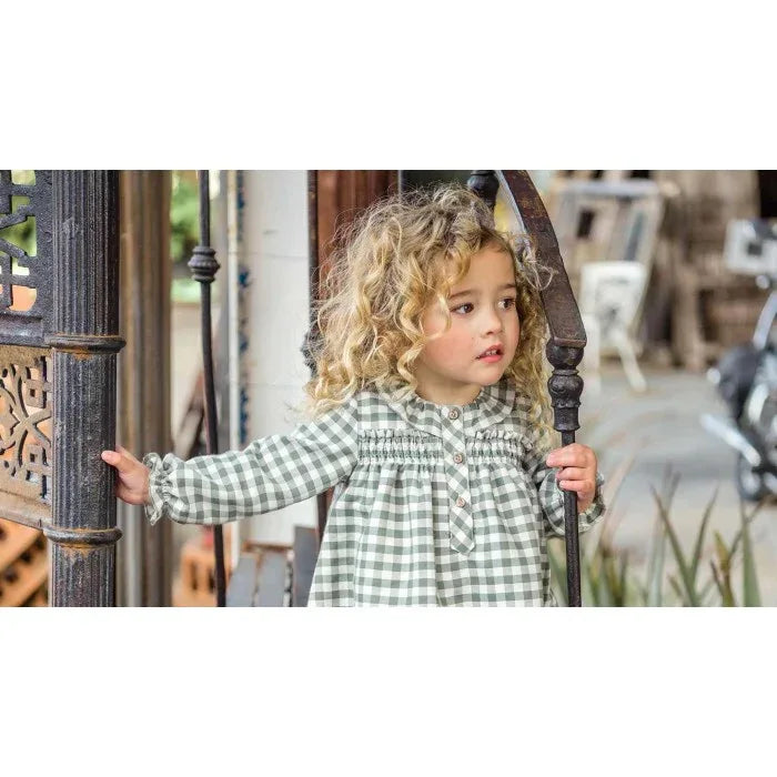 Vestido cuadros verdes con braguita "Taipei" - PARDALETS