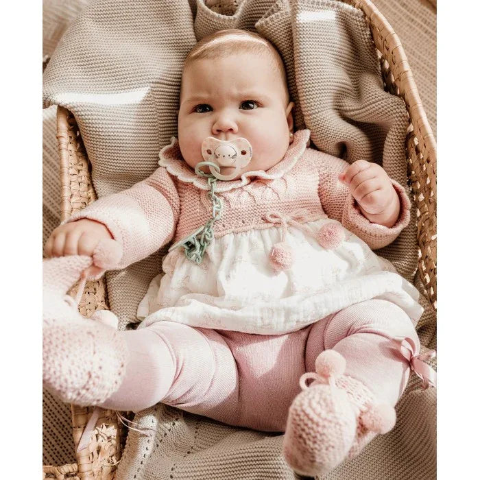 Vestido cuerpo rosa y faldita globos y caballitos - PARDALETS
