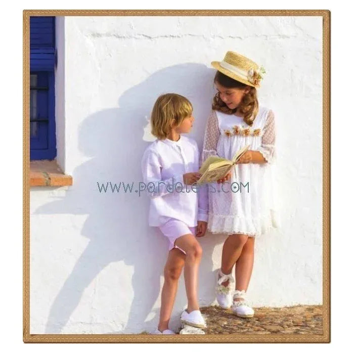 Vestido de tul blanco manga francesa - PARDALETS