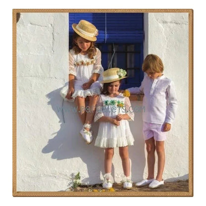 Vestido de tul blanco manga francesa - PARDALETS