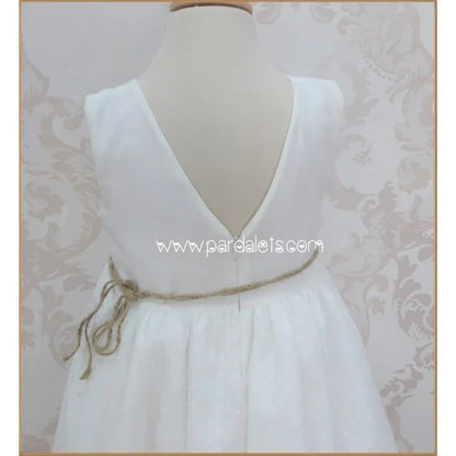 Vestido de tul blanco con flores - PARDALETS
