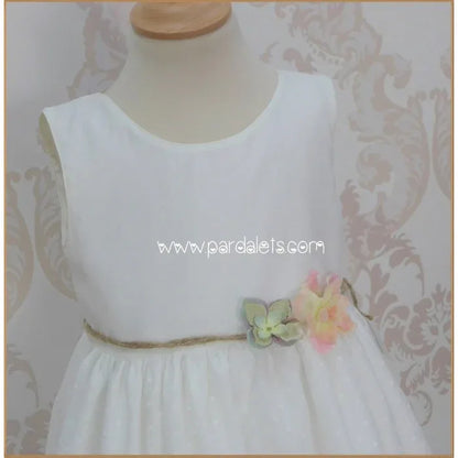 Vestido de tul blanco con flores - PARDALETS