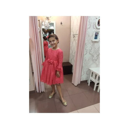 Vestido encaje coral manga francesa - PARDALETS