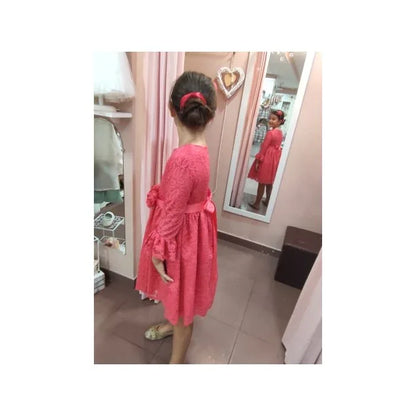 Vestido encaje coral manga francesa - PARDALETS