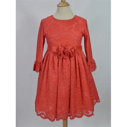 Vestido encaje coral manga francesa - PARDALETS