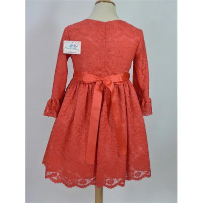 Vestido encaje coral manga francesa - PARDALETS