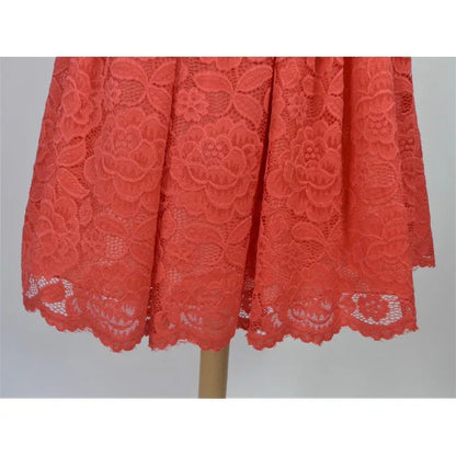 Vestido encaje coral manga francesa - PARDALETS