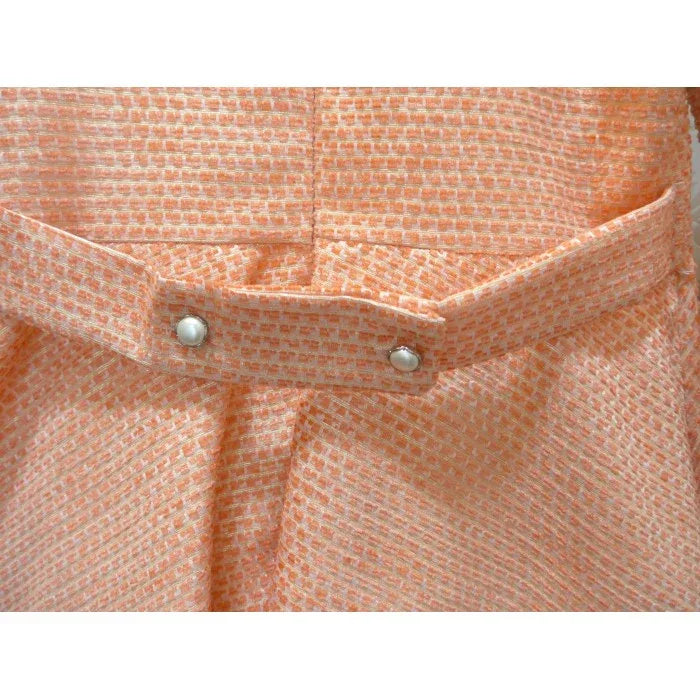 Vestido falda capeada salmón y dorado - PARDALETS