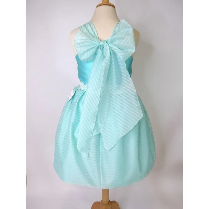 Vestido fantasia turquesa lazo y puntilla - PARDALETS