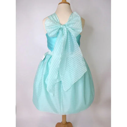 Vestido fantasia turquesa lazo y puntilla - PARDALETS