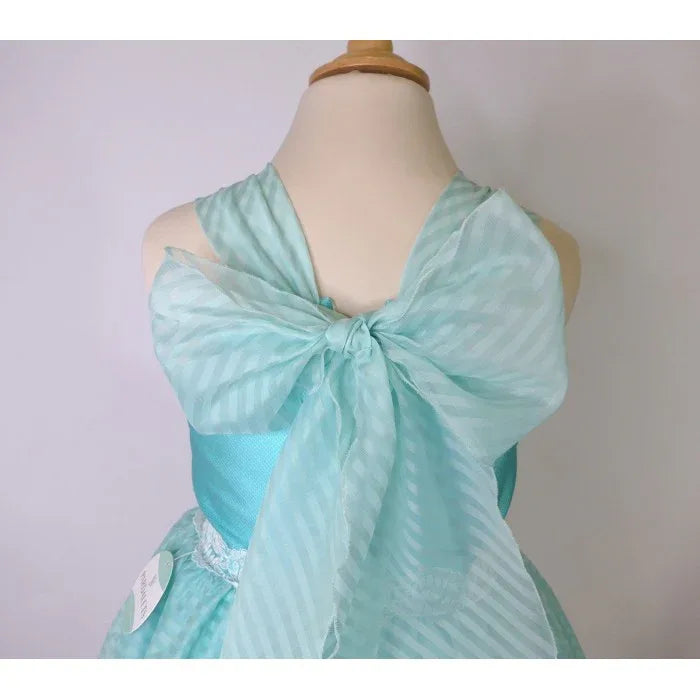 Vestido fantasia turquesa lazo y puntilla - PARDALETS