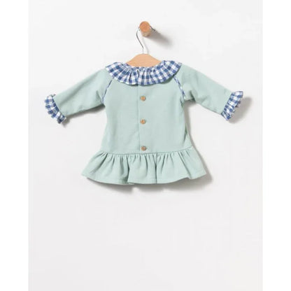 Vestido felpa verde con muñequita - PARDALETS