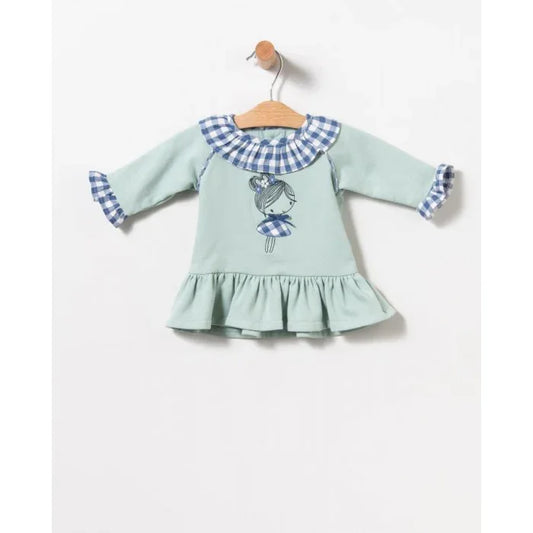 Vestido felpa verde con muñequita - PARDALETS