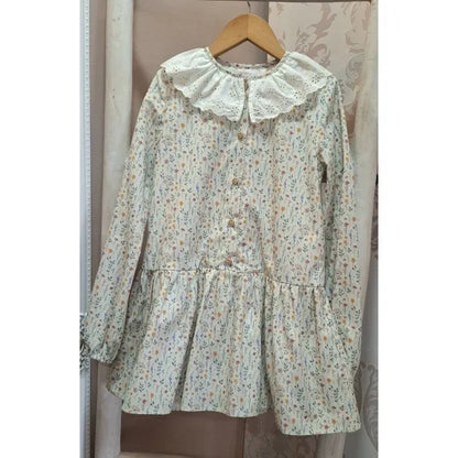 Vestido florecitas con cuello bordado - PARDALETS