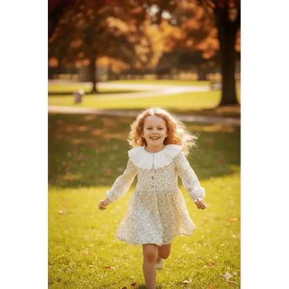Vestido florecitas con cuello bordado - PARDALETS