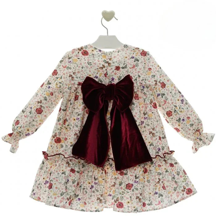 Vestido flores granates "Greta" - PARDALETS