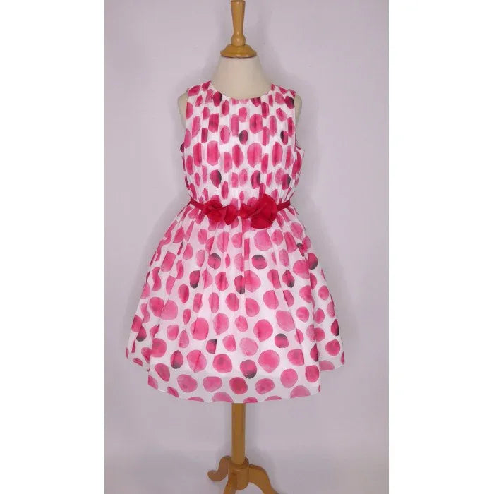 Vestido organza topos fucsia - PARDALETS