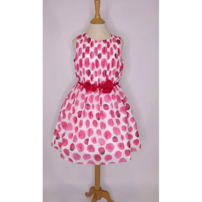 Vestido organza topos fucsia - PARDALETS