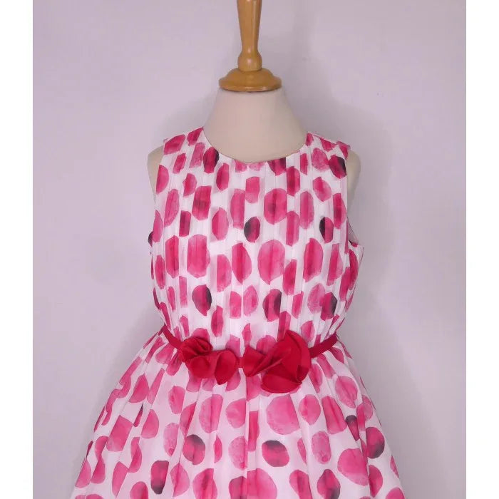 Vestido organza topos fucsia - PARDALETS