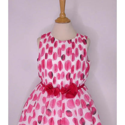 Vestido organza topos fucsia - PARDALETS