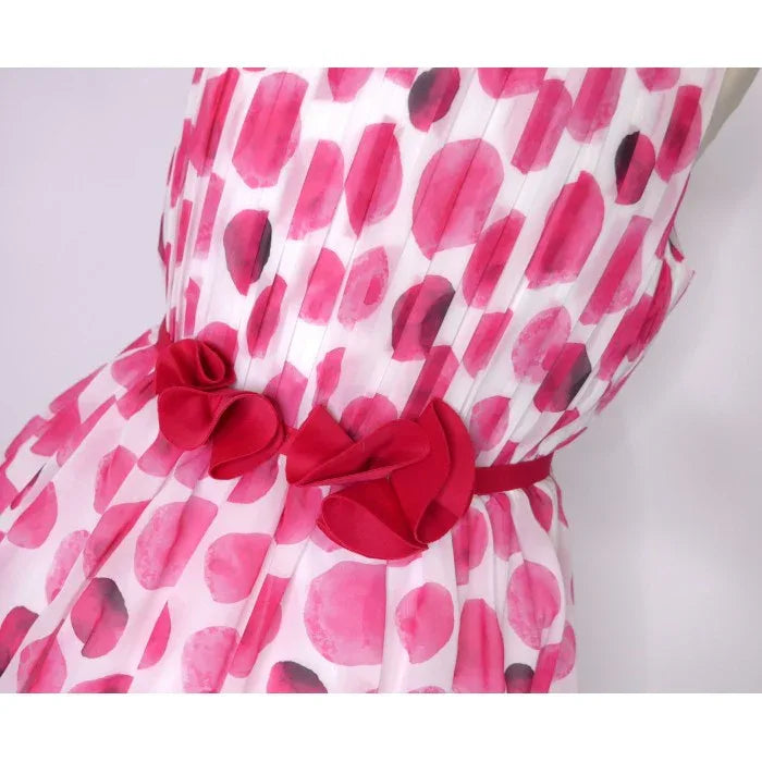 Vestido organza topos fucsia - PARDALETS