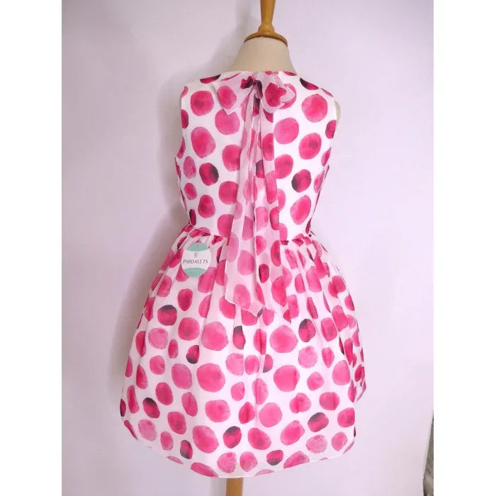 Vestido organza topos fucsia - PARDALETS