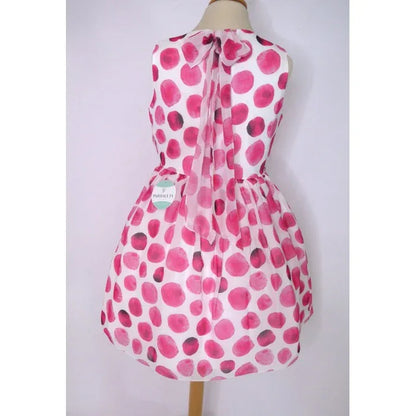 Vestido organza topos fucsia - PARDALETS