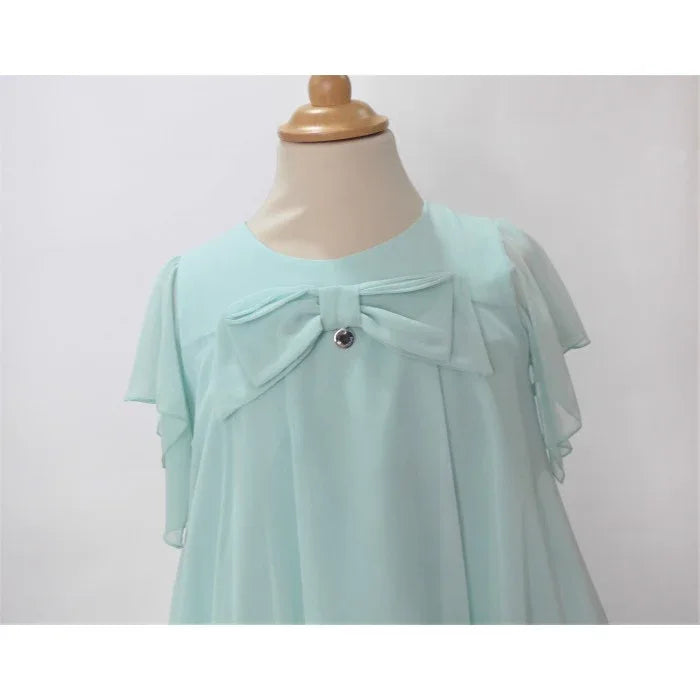 Vestido gasa verde agua - PARDALETS