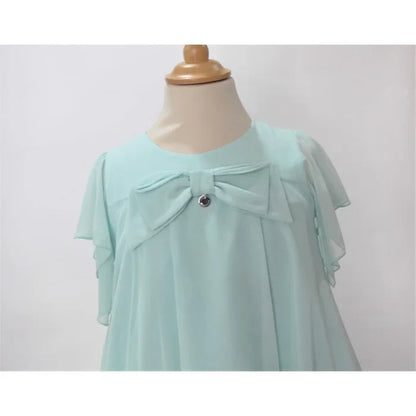 Vestido gasa verde agua - PARDALETS