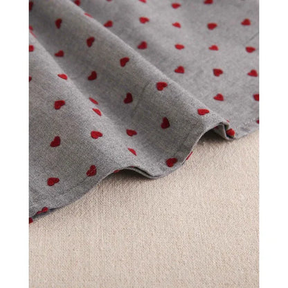 Vestido gris con corazones granate - PARDALETS