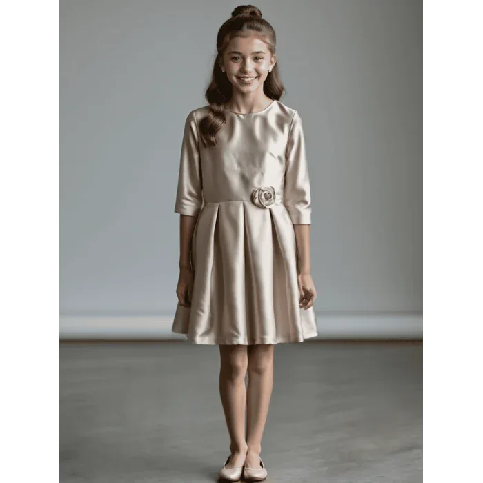 Vestido mikado color topo - PARDALETS