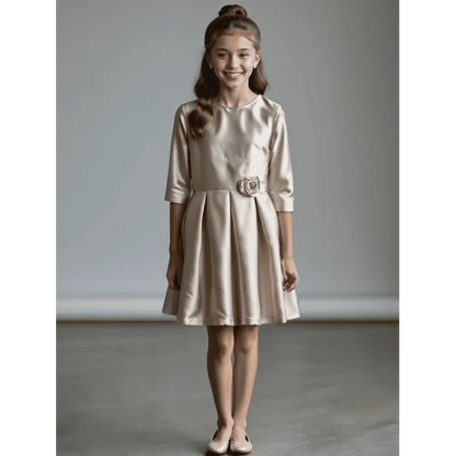 Vestido mikado color topo - PARDALETS