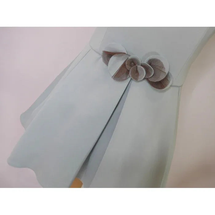 Vestido neopreno verde agua falda tablas - PARDALETS