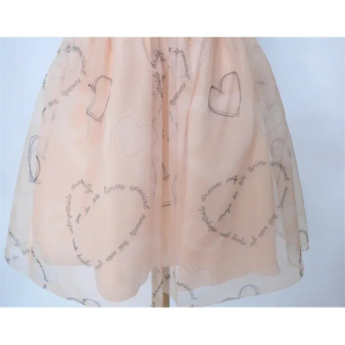 Vestido organza estampada en rosa nude - PARDALETS