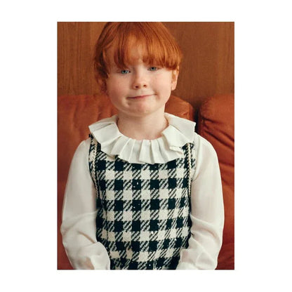 Vestido pichi cuadros negros y mangas de camisa - PARDALETS