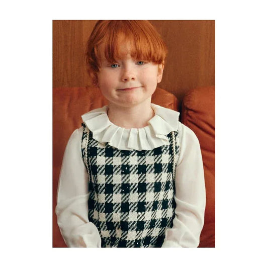 Vestido pichi cuadros negros y mangas de camisa - PARDALETS