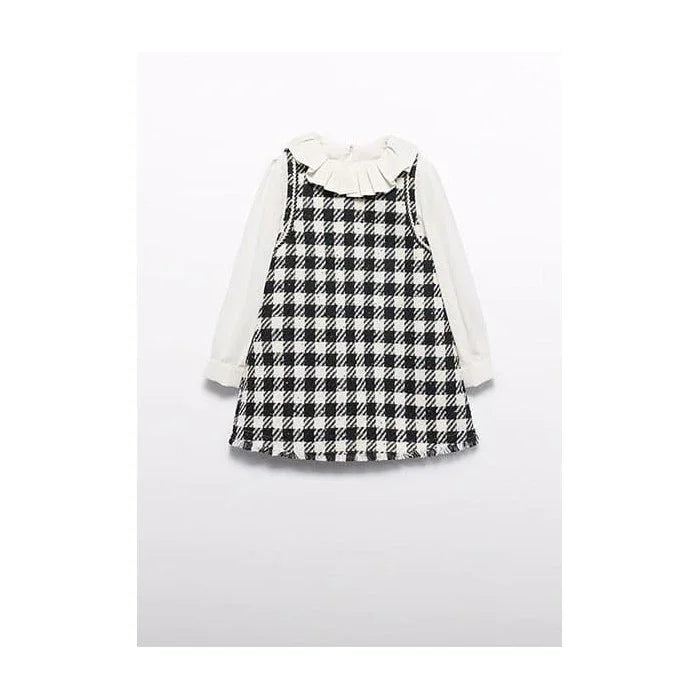 Vestido pichi cuadros negros y mangas de camisa - PARDALETS