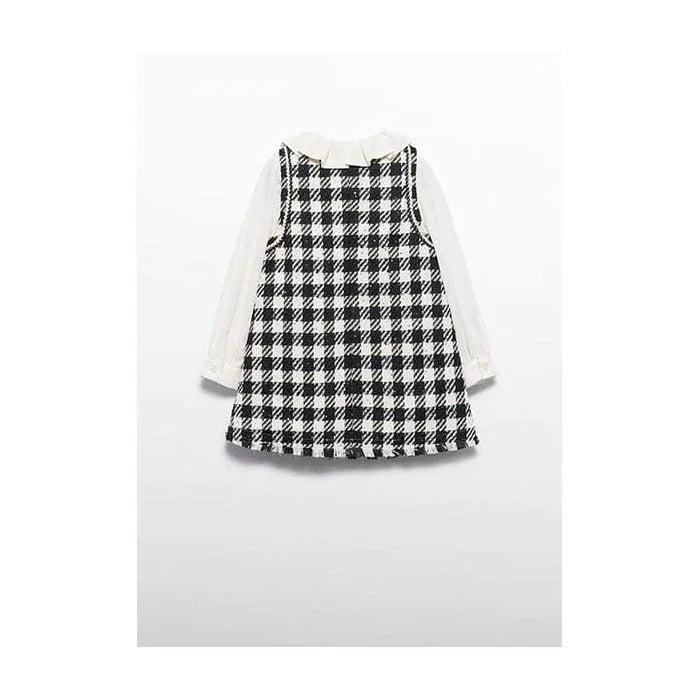 Vestido pichi cuadros negros y mangas de camisa - PARDALETS