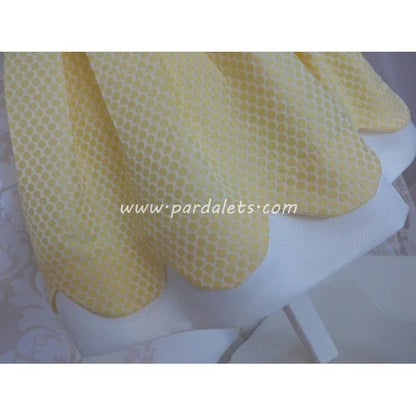 Vestido raso amarillo y blanco roto - PARDALETS
