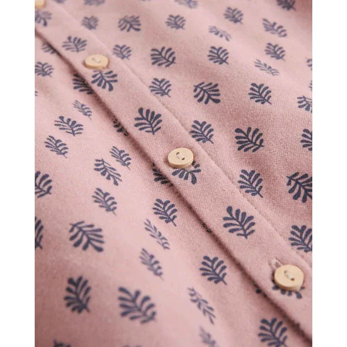 Vestido rosa con hojas marino - PARDALETS