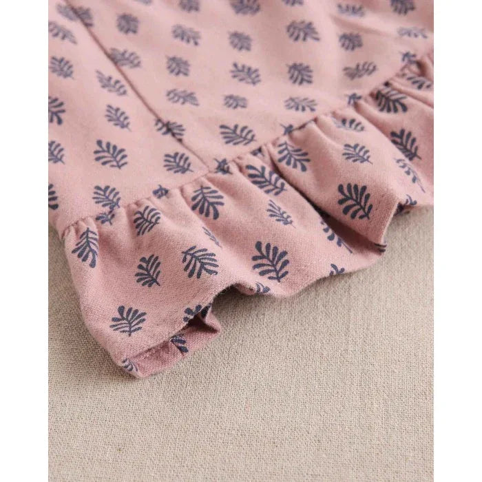 Vestido rosa con hojas marino - PARDALETS