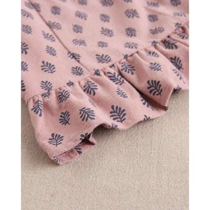 Vestido rosa con hojas marino - PARDALETS