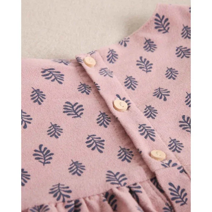 Vestido rosa con hojas marino - PARDALETS